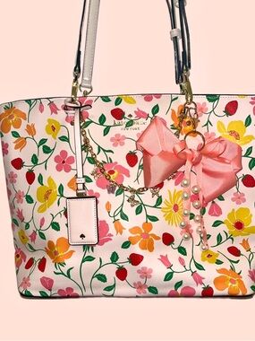 Kate Spade Madison Strawberry Garden Large Tote Bag - Pink